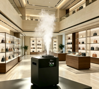 Diffuseur d'encens en métal avec couverture large, options murales et sur pied, compatible avec les systèmes d'air frais