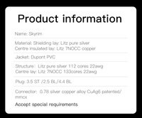 Câble coaxial pour écouteurs Litz 6N en argent pur 4.4 2.5 0.78 MMCX pour moniteur, haut-parleur et lecteur DVD