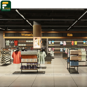 Custom Clothing Shop Garment Display Cabinet <b>Wall</b> Shelving Rack Checkout Counter Boutique - Product Image 1