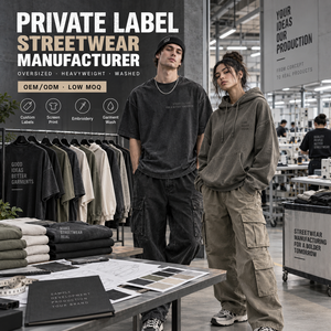 Fabricante de Ropa Urbana de Marca Privada, Camisetas Oversize Lavadas, Servicio OEM ODM, Fábrica de Ropa Personalizada - Product Image 1