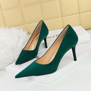 Zapatos de Tacón Alto de 10 cm con Punta en Pico, de Gamuza Sintética, para Mujer, Elegantes y Sensuales, para Banquetes y Bodas - Product Image 2