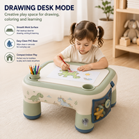Table d'eau gonflable pour enfants avec support en PVC à quatre pieds, bureau de jeu 4-en-1 pour tout-petits pour blocs, activités artistiques et collations, personnalisation de la marque