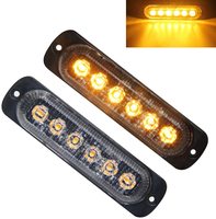 6 Led 6w Avertissement Clignotant Lumière 12v Ambre Montage en Surface Clignotant Lumière stroboscopique d'urgence bonne qualité d'avertissement clignotant