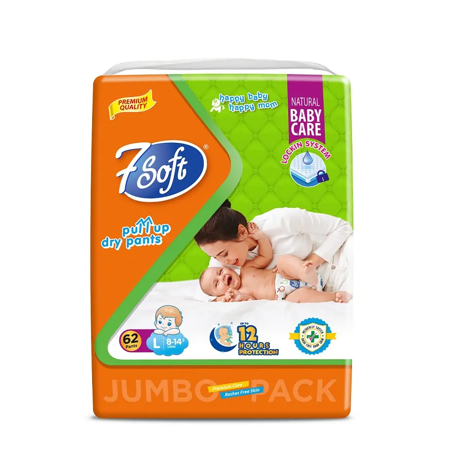 インドからの卸売価格で利用可能な56パンツのラッシュフリー肌のための赤ちゃんのためのベストセラーのジャンボパックおむつ
