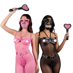 Conjunto de Lencería BDSM para Mujer con Máscara y Paleta de Cuero PU, Juego de Rol con Estimulación Ligera para Mayores de 18 Años - Product Image 1