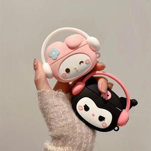 Pour Apple, boîte de protection pour écouteurs en silicone 3D, mignonne, de style <span class=keywords><strong>anime</strong></span>, avec pendentif - Product Image 5