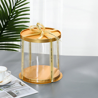 Boîte d'emballage pour gâteau en plastique PET transparent recyclable sur mesure de 6, 8 et 10 pouces pour cadeau de mariage, conteneur alimentaire