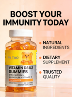 Gummies multivitaminés de qualité supérieure en forme d'ours, saveur pêche, marque privée, pour stimuler l'immunité et éclaircir et nourrir la peau.