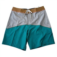 Shorts de bain vintage patchwork pour hommes, séchage rapide, respirants, avec cordon de serrage, taille mi-haute, 100 % polyester, pour la plage et la piscine