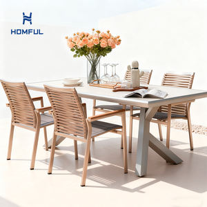 Mesa <span class=keywords><strong>de</strong></span> Comedor Rectangular <span class=keywords><strong>de</strong></span> Aluminio <span class=keywords><strong>para</strong></span> Exteriores Homful, 210 x 97 cm, Superficie <span class=keywords><strong>de</strong></span> Imitación Madera PS, Muebles <span class=keywords><strong>para</strong></span> Patio, Jardín o <span class=keywords><strong>Terraza</strong></span>, <span class=keywords><strong>para</strong></span> 6 u 8 Personas - Product Image 1