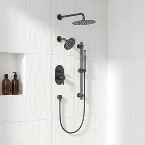 Ensemble <span class=keywords><strong>de</strong></span> robinetterie <span class=keywords><strong>de</strong></span> <span class=keywords><strong>douche</strong></span> noir mat certifié cUPC NSF, système <span class=keywords><strong>de</strong></span> <span class=keywords><strong>douche</strong></span> pluie 3 voies avec pommeau <span class=keywords><strong>de</strong></span> <span class=keywords><strong>douche</strong></span> pluie <span class=keywords><strong>de</strong></span> 10 pouces, douchette à main et <span class=keywords><strong>barre</strong></span> coulissante - Product Image 4