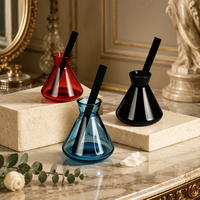 Ensemble diffuseur à bâtonnets personnalisé 100 ml en forme de fiole conique, flacon en verre Erlenmeyer pour huile parfumée d'ambiance, vente en gros