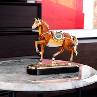 RORO nouveau Style chinois décoration de la maison salon bureau moderne luxe décoration de la maison émail couleur cheval décoration