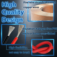 Câble solaire photovoltaïque 10AWG 12AWG en cuivre étamé double couche PVC, rouleau de 100 m, certifié TUV, pour panneaux solaires - Stock entrepôt US/UE