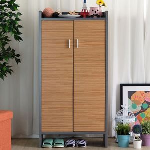 Factory Direct Sale Wooden <b>Shoe</b> <b>Rack</b> with Doors - Entryway <b>Storage</b> Cabinet, Organizer, Space-Saving, Bulk Order - Product Image 2