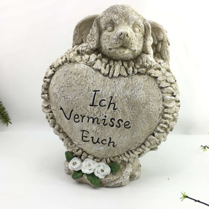 Custom Polyresin Sand Pet <strong>Dog</strong> and Angel <strong>Memorial</strong> <strong>Stone</strong> for Grave - Product Image 3