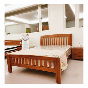 Cadre de lit de taille King, lit fait main avec pied de lit, bois massif, luxe, bois sculpté de haute qualité, meubles de chambre à coucher - Product Image 1