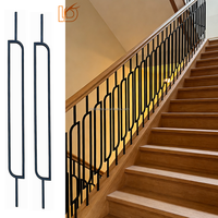 Balustre en fer forgé carré noir et doré au design moderne, 1/2"*44", pour escalier intérieur et garde-corps de balcon