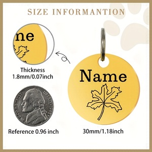 Etiqueta de identificación personalizable de latón para mascotas, etiqueta de Metal personalizada para perros y gatos, impresión UV, impresión Offset, pantalla de seda con logotipo personalizado - Product Image 5