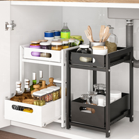 Étagère de rangement coulissante pour évier, étagère sous évier pour cuisine et salle de bain, étagères de rangement pour comptoir domestique