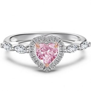 Dylam Exquisite Design High Jewelry Valentine's Day Gifts S925 Silver 8A Crushed <b>Ice</b> Cut Zirconia Heart Eternity Band <b>Rings</b> - Product Image 1