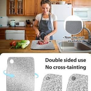 Planche à découper en titane pur 100% Planche à découper antibactérienne certifiée EPA, planche à découper en titane pur double face pour la cuisine - Product Image 5