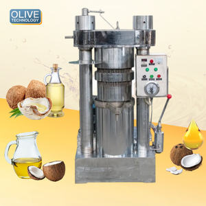 Huile de coco vierge, presse hydraulique à froid, machine automatique, nouvelle, en acier inoxydable, haute productivité - Product Image 1
