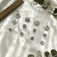 Perles de support de fleurs rétro DIY, coussinets de perles, perles de séparation faites à la main, accessoires de mode, jeu de lettres