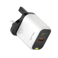 Chargeur rapide USB-C Miccell Wholesale 45W, chargeur de téléphone USB-C, chargeur super rapide GAN, adaptateur secteur prise UK pour smartphones