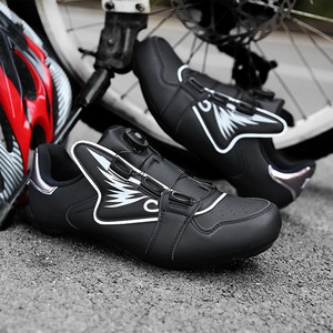 Cycling Shoes Solid Black EVA Rubber Sole Athletic Fit Road Bike Cycling Footwear - Product Image 3
