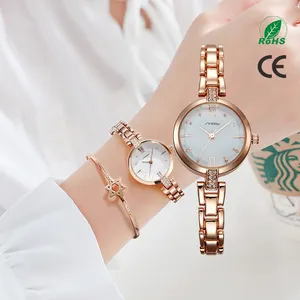 SINOBI女士手表S9762L品牌合金带石英手腕女士手表时尚休闲时钟可定制