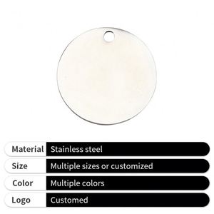 Cute Design Metal <b>Pet</b> Name Tag Premium Stainless Steel Small Round Dog ID <b>Blank</b> Tag for Engraving - Product Image 4