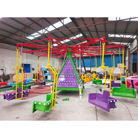 Nouveau manège carrousel mobile pour enfants, parc d'aventure intérieur/extérieur, parc d'attractions, manège à balançoire pour enfants, chaise volante en fibre de verre et métal