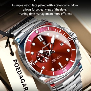 Montres de luxe pour hommes, étanches, en acier inoxydable, lumineuses, avec date, chronographe, montre-bracelet à quartz de haute qualité pour hommes - Product Image 4