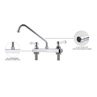 Robinet de cuisine moderne pour cuisine commerciale, robinet mélangeur en métal gun, robinet à double poignée en acier inoxydable, robinet flexible pour évier de cuisine