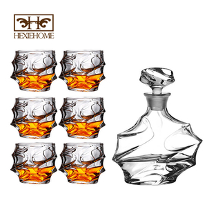 Hxglass Cristal Whisky Conjunto Com Garrafa Copo De Vinho Elegante Garrafa De Whisky 750ml - Product Image 1