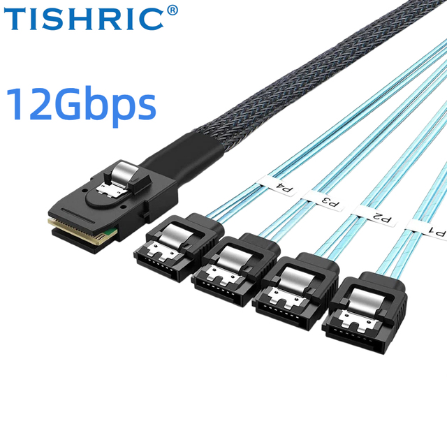 Mini SAS 36P SFF8087 to 4data 7pin computer server hard drive host data cable