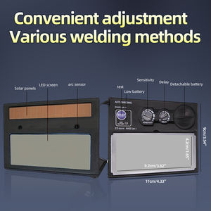Welding Helmet with Auto-dimming <b>Lights</b> Solar Welding Helmet with 2 Arc <b>Sensors</b> Wide Lampshade 4/9-13 Welding protection - Product Image 3