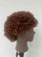 Perruque courte bouclée afro style pixie, marron, petite perruque courte bouclée, haute densité, perruque complète pour femmes noires, usage quotidien