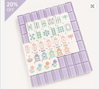 Jeu de Mahjong Zixun Modèle 277 de Luxe en Plastique Couleur Pastel Lavande Violet Durable avec Pieds Métalliques Pliants pour 4 Joueurs – Idéal pour Fêtes en Jardin