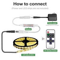 Vente chaude RF sans fil LED gradateur bande contrôleur de lumière 11 touches télécommande avec multi-fréquence DC 5-24V 6A courant de sortie