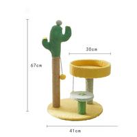 Prix fabricant, vente en gros : Griffoir pour chat de luxe personnalisé, design cactus mignon, avec grand lit pour chat, plateforme de saut et tour pour chats de grande taille