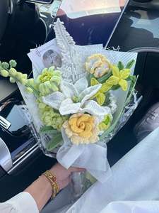 ดอกคาร์เนชั่นถักโครเชต์ดอกไม้ประดิษฐ์สำหรับวันแม่อนุสรณ์และของตกแต่งบ้านเป็นมิตรกับสิ่งแวดล้อม - Product Image 6