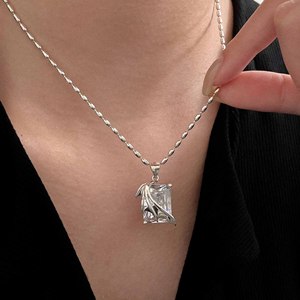 Yinruitai S925 Sterling <b>Silver</b> Rice Bead Necklace Women Korean Style Light Luxury Olive Bead <b>Choker</b> Short Collarbone Chain - Product Image 3
