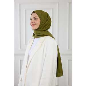 Pañuelo de Cuello de Algodón Puro Color Caqui Liso para Mujer, Bufanda 100% Algodón - Product Image 2