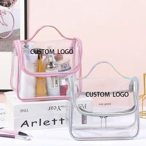 TSA Approved <b>Clear</b> PVC Cosmetic <b>Bag</b> Waterproof Transparent <b>Travel</b> Toiletry <b>Bag</b> with Handle - Product Image 1
