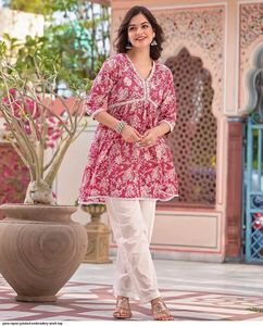 Conjunto de impresión de rayón de calidad estándar para vestidos informales de fiesta y Festival disponibles a un precio asequible - Product Image 3