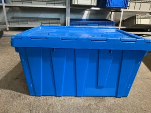 リサイクルと耐久性のあるプラスチック製収納クレート入れ子式で積み重ね可能なプラスチック製移動ボックス