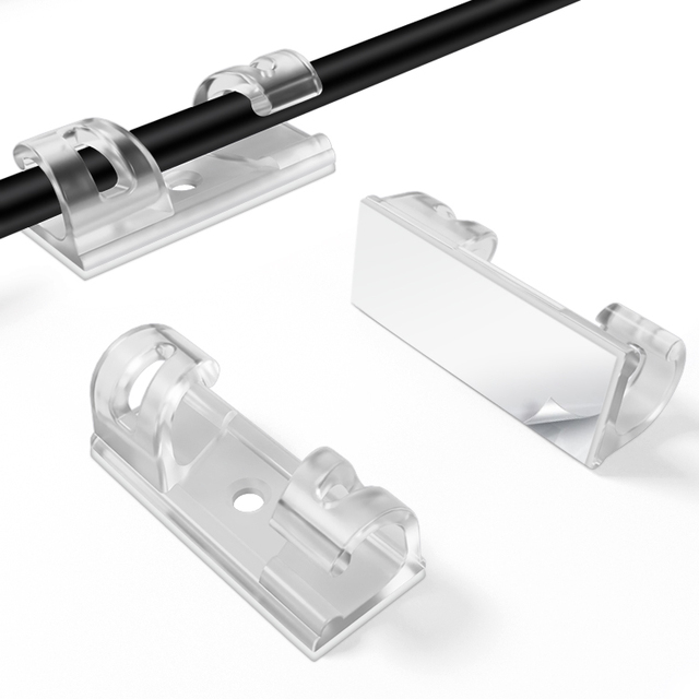 PVC Durable Cable Holder Clips for Living Room Office Bathroom Kitchen Wire Organization Accessory