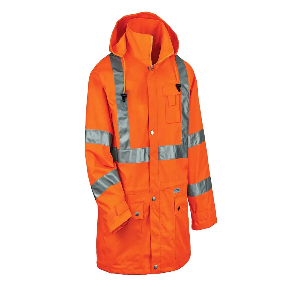 Jaqueta de segurança do trabalho hi-vis, jaqueta reflexiva de alta visibilidade com dois tons e bolsos múltiplos